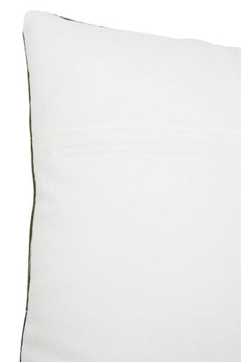 Orsina Bosie Ozella Green and White Embroidered Cotton Cushion