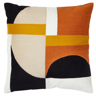 Orsina Bosie Ozella Geometric Cotton Cushion – Multi-Colour Accent Pillow