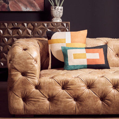Orsina Bosie Ozella Geometric Cotton Cushion – Multi-Colour Accent Pillow
