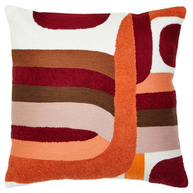 Orsina Bosie Ozella Multi-Coloured Embroidered Cotton Square Cushion