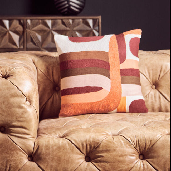 Orsina Bosie Ozella Multi-Coloured Embroidered Cotton Square Cushion