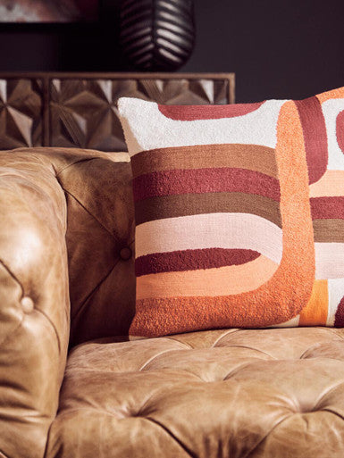Orsina Bosie Ozella Multi-Coloured Embroidered Cotton Square Cushion