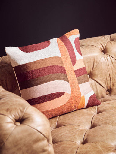 Orsina Bosie Ozella Multi-Coloured Embroidered Cotton Square Cushion
