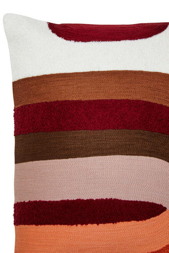 Orsina Bosie Ozella Multi-Coloured Embroidered Cotton Square Cushion