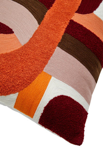 Orsina Bosie Ozella Multi-Coloured Embroidered Cotton Square Cushion