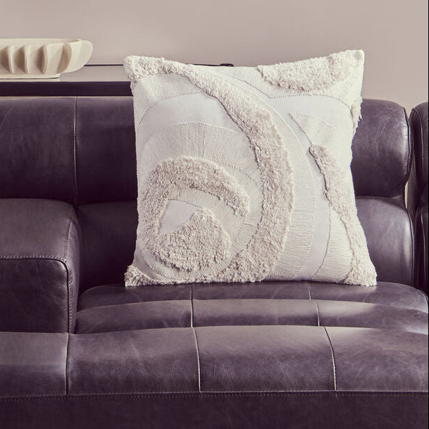 Orsina Bosie Ozella Cream Textured Cotton Decorative Cushion | 18x18