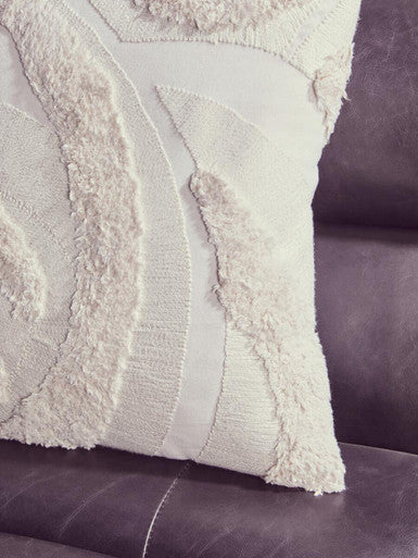 Orsina Bosie Ozella Cream Textured Cotton Decorative Cushion | 18x18