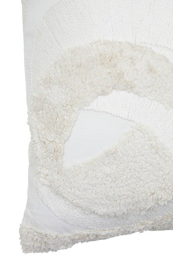Orsina Bosie Ozella Cream Textured Cotton Decorative Cushion | 18x18