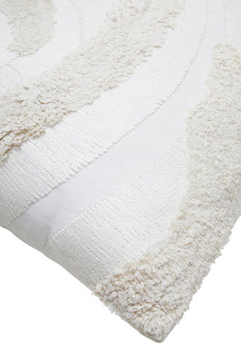 Orsina Bosie Ozella Cream Textured Cotton Decorative Cushion | 18x18