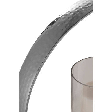 Orsina Cirqua Small Silver Finish Candle Holder | Polished Aluminium