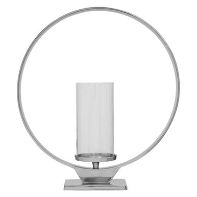 Orsina Cirqua Large Silver Candle Holder – Polished Aluminium