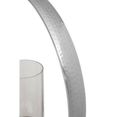 Orsina Cirqua Large Silver Candle Holder – Polished Aluminium