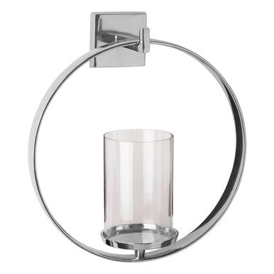 Orsina Cirqua Silver Wall Sconce | Handcrafted Aluminium Candle Holder