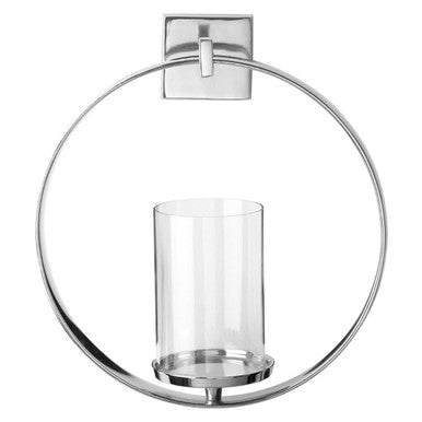 Orsina Cirqua Silver Wall Sconce | Handcrafted Aluminium Candle Holder