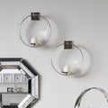 Orsina Cirqua Silver Wall Sconce | Handcrafted Aluminium Candle Holder