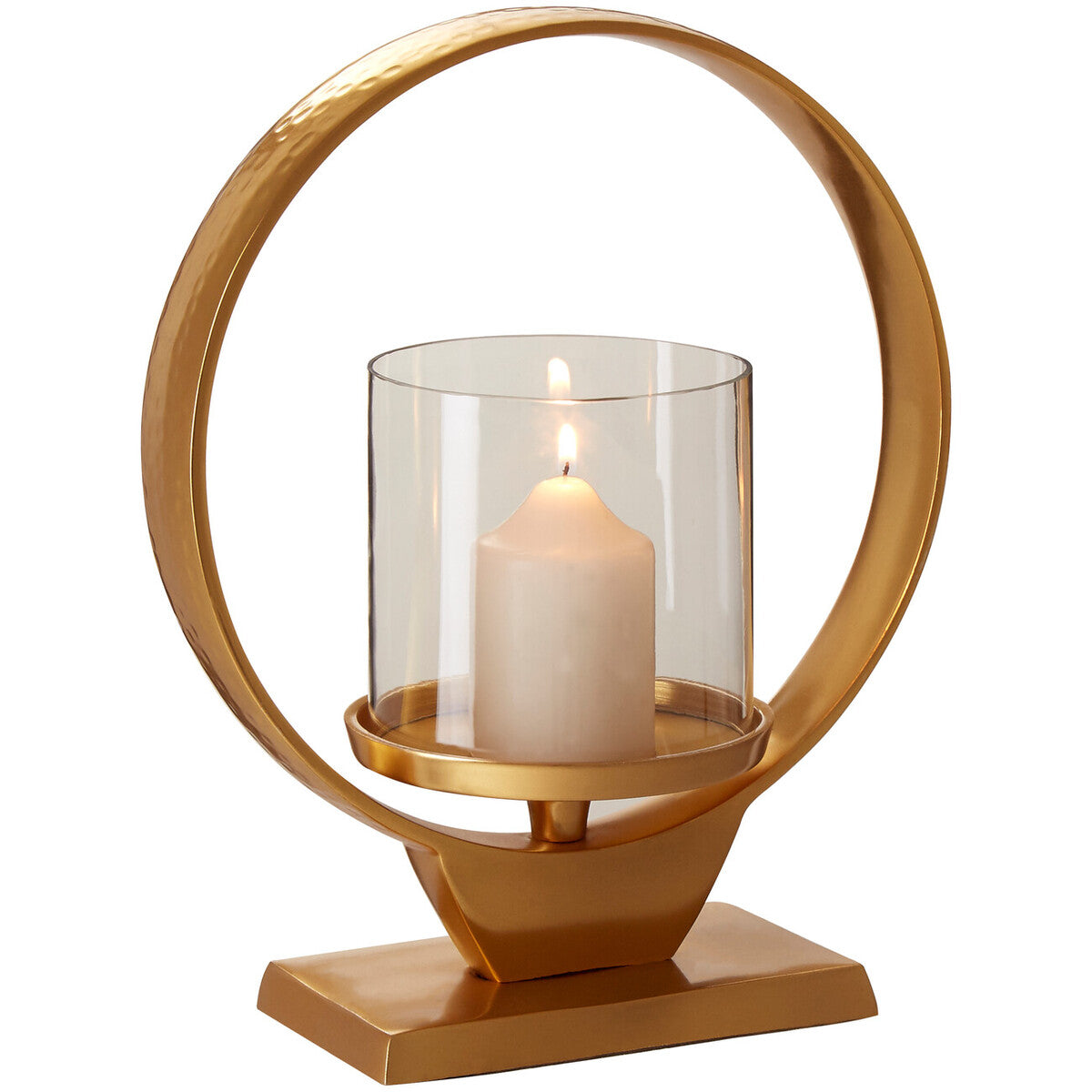 Orsina Cirqua Small Gold Finish Candle Holder | Polished Aluminium