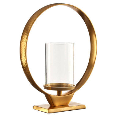 Orsina Cirqua Gold Candle Holder – Medium Handcrafted Metal Decor