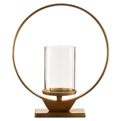 Orsina Cirqua Gold Candle Holder – Medium Handcrafted Metal Decor