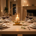 Orsina Cirqua Gold Candle Holder – Medium Handcrafted Metal Decor