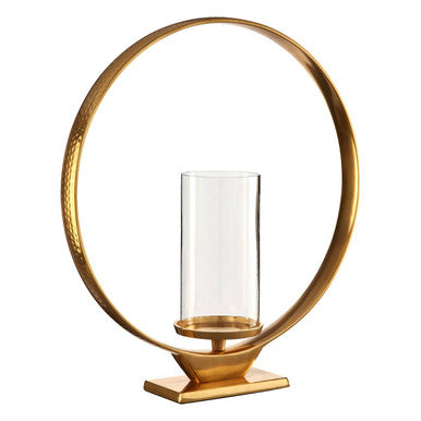 Orsina Cirqua Large Gold Candle Holder – Aluminium Sculptural Centerpiece