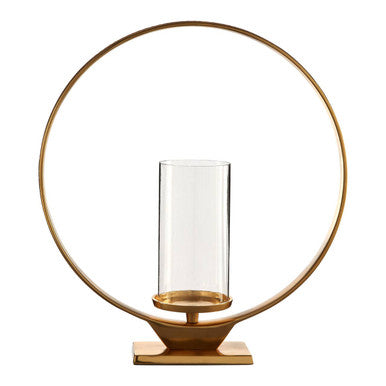 Orsina Cirqua Large Gold Candle Holder – Aluminium Sculptural Centerpiece