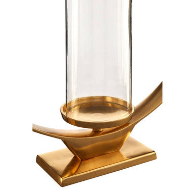 Orsina Cirqua Large Gold Candle Holder – Aluminium Sculptural Centerpiece