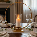Orsina Cirqua Large Gold Candle Holder – Aluminium Sculptural Centerpiece