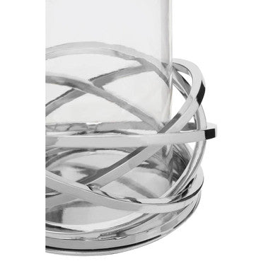 Orsina Luna Twist Small Silver Finish Aluminium Candle Holder