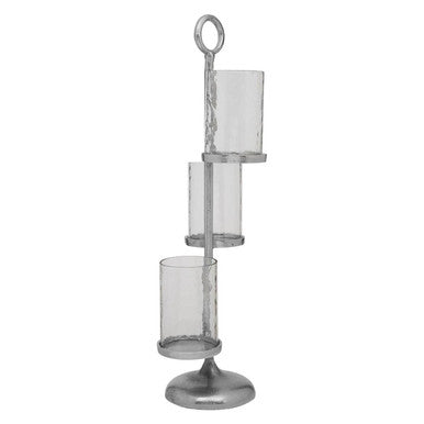 Orsina Verve Floor Standing 3-Light Candle Holder – Silver Aluminium