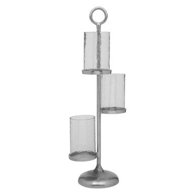 Orsina Verve Floor Standing 3-Light Candle Holder – Silver Aluminium