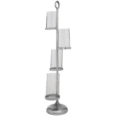 Orsina Verve Floor Standing 4-Light Candle Holder – Silver Aluminium