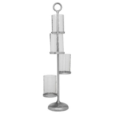 Orsina Verve Floor Standing 4-Light Candle Holder – Silver Aluminium