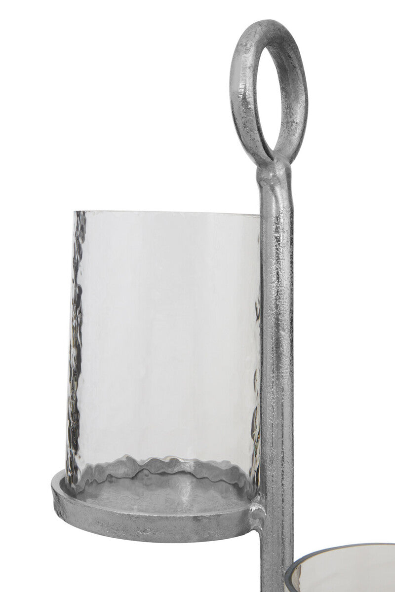 Orsina Verve Floor Standing 4-Light Candle Holder – Silver Aluminium
