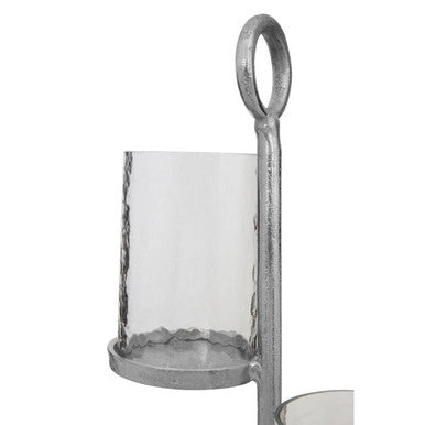 Orsina Verve Floor Standing 4-Light Candle Holder – Silver Aluminium