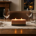 Kira Tealight Holder by Orsina – Pink and Grey Marble with Gold Inlay