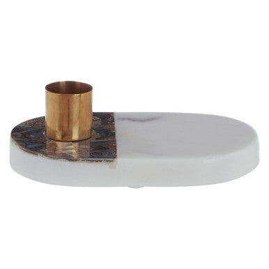 Orsina Marella Stone Candle Holder – Sculptural Table Centerpiece
