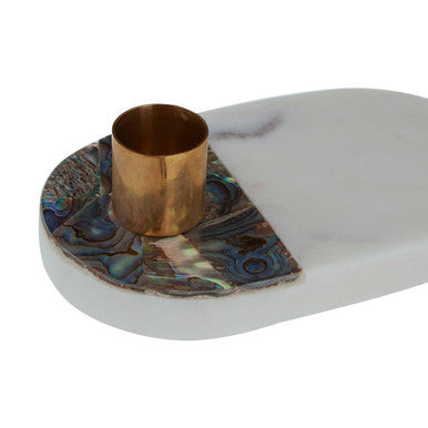 Orsina Marella Stone Candle Holder – Sculptural Table Centerpiece