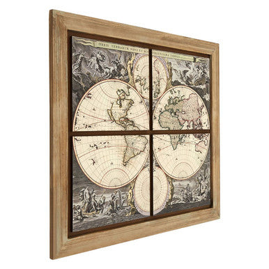 Orsina Merlin Antique Map Wall Painting – Sepia World Map Decor