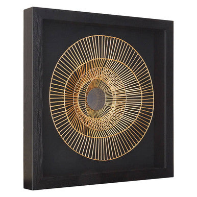 Orsina Modello Sunburst Wall Art – Gold & Black 3D Iron Mirror Decor