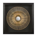 Orsina Modello Sunburst Wall Art – Gold & Black 3D Iron Mirror Decor