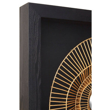 Orsina Modello Sunburst Wall Art – Gold & Black 3D Iron Mirror Decor