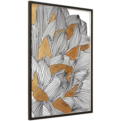 Orsina Modello Framed Botanical Wall Art – Gold & White Pine Wood Frame