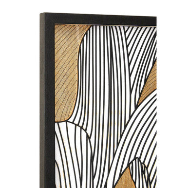 Orsina Modello Framed Botanical Wall Art – Gold & White Pine Wood Frame