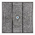 Orsina Modello Hand-Carved Pine Wood Circle Wall Art – Blue & Silver