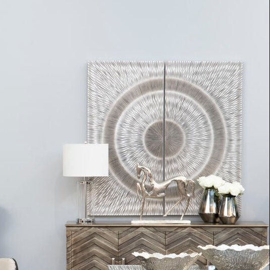 Orsina Modello Silver Wood Carving Wall Art – Antique Silver Decor
