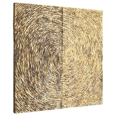 Orsina Modello Gold Wood Carving Wall Art – 2-Panel Modern Decor