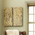 Orsina Modello Gold Wood Carving Wall Art – 2-Panel Modern Decor