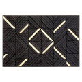 Orsina Modello Black Wood Carving Wall Art – Geometric Gold Accents