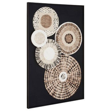 Orsina Modello Natural and Black Paper Geometric Framed Wall Art