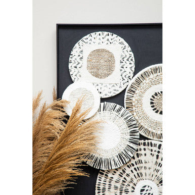 Orsina Modello Natural and Black Paper Geometric Framed Wall Art